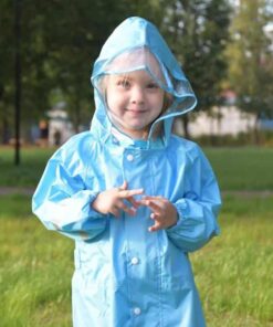 QIAN 2-9 Years Old Fashionable Waterproof Jumpsuit Raincoat Hooded Cartoon Kids One-Piece Rain Coat Tour Children Rain Gear Suit color: Pink|Blue|Yellow  New Arrivals 2020 Fight Coronavirus