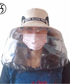 FS 2020 Big Brim Protective Cap Anti Pollen Saliva Face Cover Bucket Hat Adjustable Women Men Eye Protection Caps color: Adjustable Beige|Adjustable Black|Adjustable Wine Red|Big Black|Big Camouglage  New Arrivals 2020 Fight Coronavirus