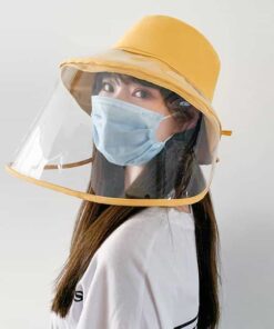 Anti-fog Panama Hat Unisex Summer Anti-saliva Bucket Hats Big Brim Transparent TPU protection Removable Fisherman hat Sun Cap color: beige|black|Khaki|Pink|Black|Yellow  New Arrivals 2020 Fight Coronavirus