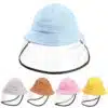 Multifunctional bucket Hat Kids anti-Dust Anti-spitting anti-fog Droplets Cover Full Face Fisherman Cap Children Protective Hat color: beige|black|black|Khaki|Pink|pink|Purple|Red|red|red|yellow|Gray with 2 Filters|Black|Blue|Yellow  New Arrivals 2020 Fight Coronavirus