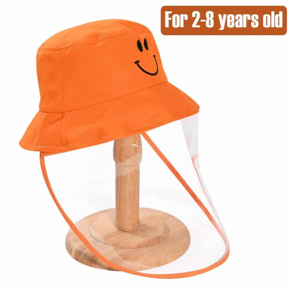 Kids Protective Bucket Visor Hat TPU Shield Protective Bucket Cotton Anti-spitting Fisherman Outdoor Protection 2-8 Years