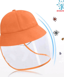 Fisherman Hat with Face Shield For Kids color: Orange|Red|Yellow  New Arrivals Coronavirus Protective Gear