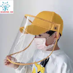 Hat With Large Protective Face Shield For Kids color: Black|Blue|White|Yellow  New Arrivals Coronavirus Protective Gear