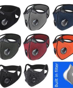 #3 Bike Face Mask With Filter Activated Carbon Mesh Cycling Half Facemask For Outdoor Sports Unisex Dust Masks Halloween Cosplay color: Navy|Orange|Wine|Gray with 2 Filters|Black  Face Masks For Adults New Arrivals Protection Against COVID-19 Best Sellers