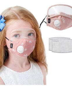 Breathable Face Mask With Eye Shield For Kids color: Pink|Black|Green|Yellow  Face Masks & Face Shields Face Shields For Kids New Arrivals Protection Against COVID-19 Face Masks Face Mask Extensions For Kids or Adults Safest Face Masks For Kids Best Back to School Face Masks For Kids