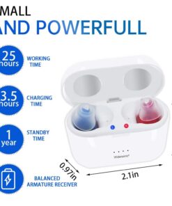 Rechargeable Hearing Aids V30 Intelligent Audifonos Mini Inner Ear for Elderly Sound Amplifier for Deafness with Charging Case color: V30-Blue|V30-Pair|V30-Red  Best Hearing Aids In 2022 New Arrivals Best Sellers