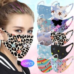 10pcs Face Mask Adult Five-pointed Star Ice Silk Masks Masque Halloween Cosplay Mascarillas Mondkapje Маска Для Лица Mascara color: A|B|C  New Arrivals Protection Against COVID-19 Safest Face Masks For Kids Best Back to School Face Masks For Kids Best Sellers