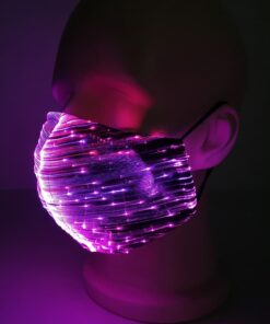 Colorful Led Mask For Women Fashion Colorful Glowing Nightclub Party Bar Bungee Rechargeable Party Decoration Mask Маска color: Black|White  Face Masks For Adults Protection Against COVID-19 Face Masks Safest LED Beauty Masks Best Sellers