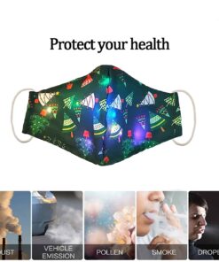 Navidad Christmas Lights Glowing Washable Face Mask Cartoons Covers Fashion Mouths Led Mouth Masks Halloween Cosplay Mascara color: A|B|C|D|E|F|G  Face Masks For Adults New Arrivals Protection Against COVID-19 Face Masks Best Sellers