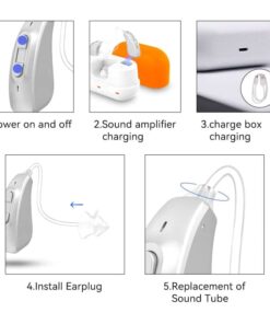 Rechargeable Intelligent Hearing Aid Amplifiers color: White  New Arrivals Best Sellers Clearance