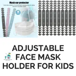 Adjustable Face Mask Holder For Kids color: 10pc|10PC A|10PC A|10PC B|10PC B|10PC C|10PC C  New Arrivals Protection Against COVID-19 Contactless Thermometers Face Masks & Face Shields Face Masks Safest Face Masks For Kids Best Back to School Face Masks For Kids Face Mask Extensions (Kids & Adults) Best Sellers