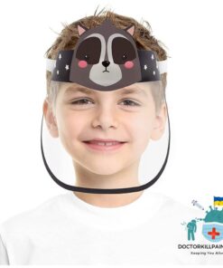 Cartoon Animal Face Shield For Kids With Elastic Band color: A|B|C|D|E|F|G|H  New Arrivals Protection Against COVID-19 Face Masks & Face Shields Face Shields Face Shields For Kids Best Sellers