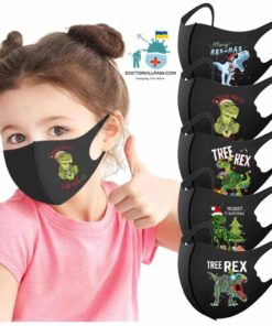 Christmas Dinosaur Face Mask For Kids color: A|B|C|D|E  New Arrivals Protection Against COVID-19 Face Masks & Face Shields Face Masks Safest Face Masks For Kids Best Back to School Face Masks For Kids Best Sellers