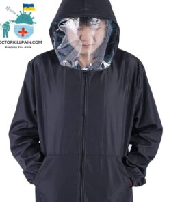 Fight Coronavirus Jacket With Face Mask | Unisex color: Black|Blue|White|Yellow  New Arrivals Protection Against COVID-19 Face Masks & Face Shields Face Masks Face Masks For Adults Face Shields Face Shields For Adults Jackets with Face Mask Protective Suits & Clothing Best Sellers