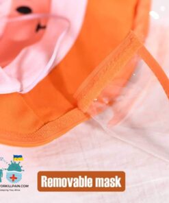 Kids Bucket Hat with Face Shield (2-8 yrs) color: Orange  New Arrivals Protection Against COVID-19 Face Masks & Face Shields Face Shields Face Shields For Kids Best Sellers